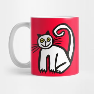 Happy Cat in Red Mug